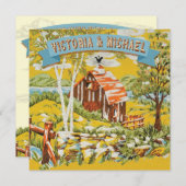 Custom Rustic Woodland Barn Wedding Einladung (Vorne/Hinten)