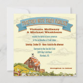 Custom Rustic Woodland Barn Wedding Einladung (Rückseite)