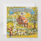 Custom Rustic Woodland Barn Wedding Einladung (Vorderseite)