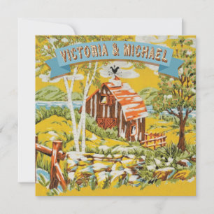 Custom Rustic Woodland Barn Wedding Einladung