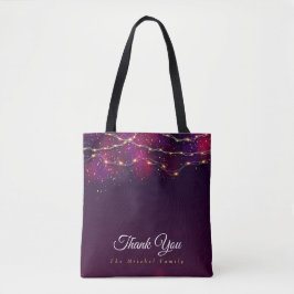 Custom Rustikales Lila Gold Danke Weihnachtsgesche Tasche