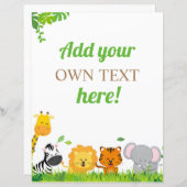 Custom Safari Geburtstagspartei Unterschrift (Vorne/Hinten)