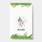 Custom Safari Jungle Zoo Birthday Party Pass Gefal Ausweis (Back)