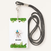 Custom Safari Jungle Zoo Birthday Party Pass Gefal Ausweis (Rückseite mit Schlüsselband)