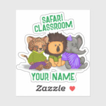 Custom Safari Klassenzimmer Cheetah Lion Elephant