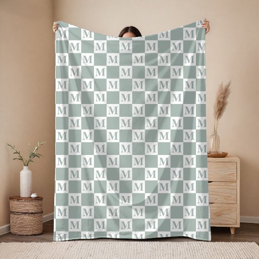 Custom Sage Baby Blanket Gift for Her, Girl or Boy Fleecedecke