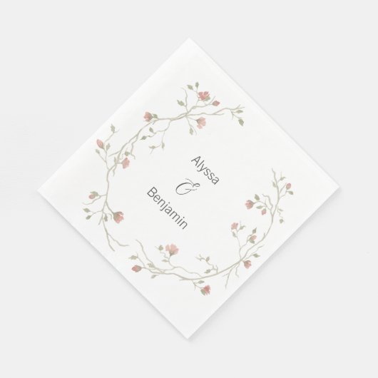 Custom Sage & Blush Bohemisch Wedkin Napkin Serviette (Ecke)