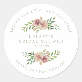 Custom Sage Garland Wreath Bridal Shower Sanitizer Runder Aufkleber