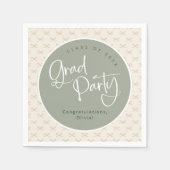Custom Sage Gold Class of 2025 Grad Party Serviette (Vorderseite)