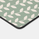 Custom Sage Green 70s Retro Leaf Pattern Schreibtischunterlage (Ecke)