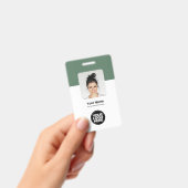 Custom Sage Green Employee Modernes ID QR Abzeiche Ausweis (Handheld)