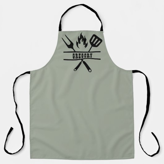 Custom Sage Green Grilling Apron Schürze (Vorderseite)