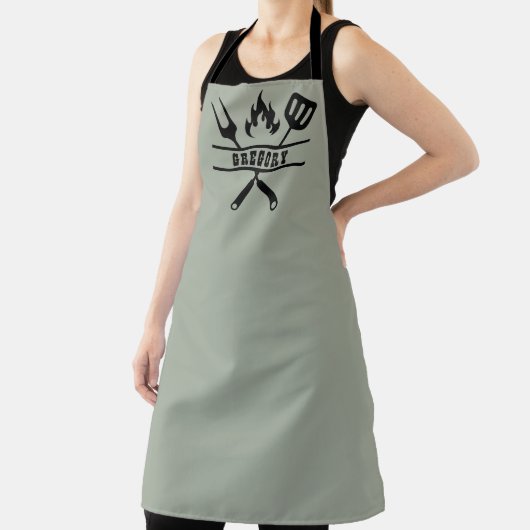 Custom Sage Green Grilling Apron Schürze (InSitu)