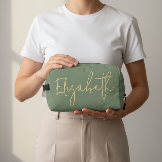 Custom Sage Travel Organizer for Teacher or Girls Waschbeutel