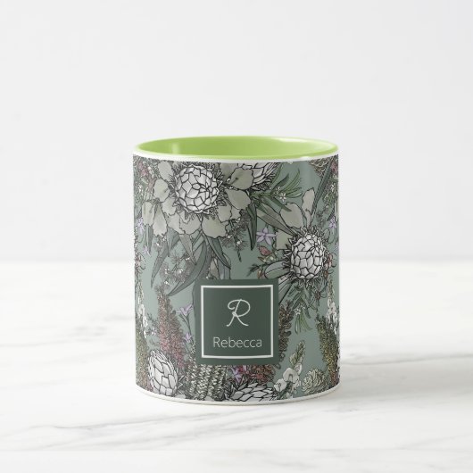 Custom Sage Wild Bush Blume Bouquet Tasse (Zentrum)