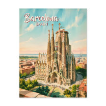 Custom Sagrada Familia Barcelona Travel Watercolor