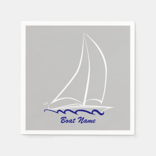 Custom Sailboat Napkins Serviette (Vorderseite)