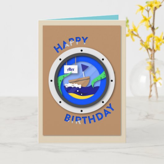 Custom Sailor Birthday Card Karte (Gelbe Blume)