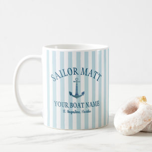 Custom Sailor Name Florida Anchor Kaffeetasse