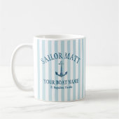 Custom Sailor Name Florida Anchor Kaffeetasse (Links)