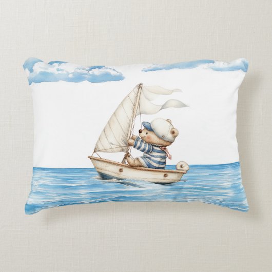 Custom Sailor Teddy Bar Dekokissen (Vorderseite)