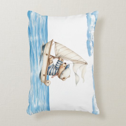 Custom Sailor Teddy Bar Dekokissen (Vorderseite(Vertikal))