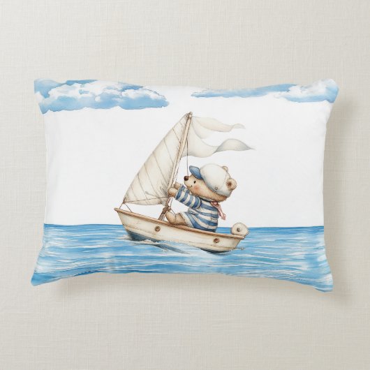 Custom Sailor Teddy Bar Dekokissen (Rückseite)