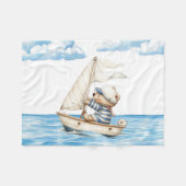Custom Sailor Teddy Bar Fleecedecke (Vorderseite (Horizontal))