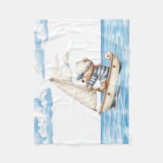 Custom Sailor Teddy Bar Fleecedecke (Vorderseite)