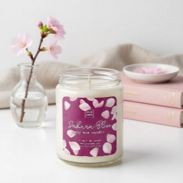 Custom Sakura Bliss Personalized Soy Wax Candle Quadratischer Aufkleber