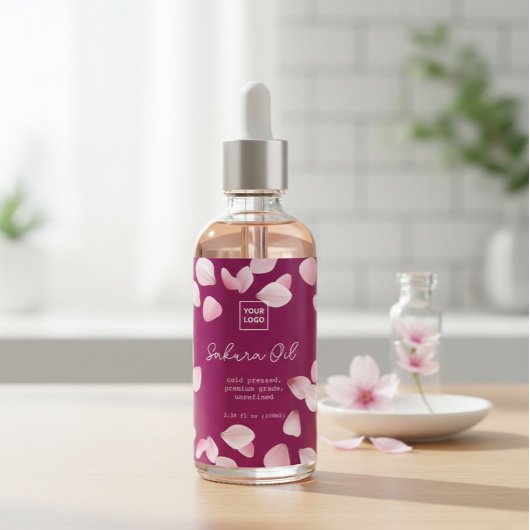 Custom Sakura Oil Label Weinetikett