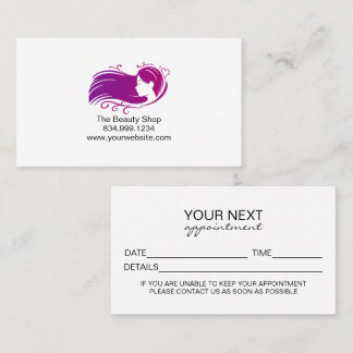 Custom Salon Appointment Card Template Telefonnummerkarte