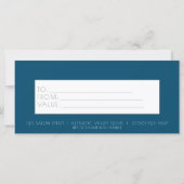 Custom Salon Business Modernes Geschenkzertifikat (Rückseite)