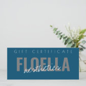 Custom Salon Business Modernes Geschenkzertifikat (Stehend Vorderseite)