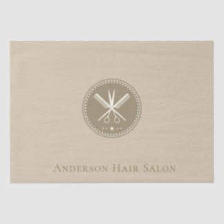 Custom Salon Elegant Neut - Taupe Star Logo Design Seidenpapier
