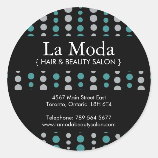 Custom Salon Stickers (Vorderseite)