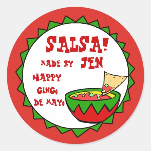 Custom Salsa Labels für hausgemachte Salsa Runder Aufkleber (Vorderseite)