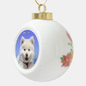Custom Samoyed Dog Foto Keramik Kugel-Ornament (Rechts)