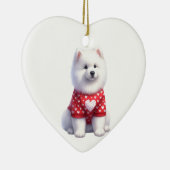 Custom Samoyed Dog Valentine Keramik Ornament (Rechts)