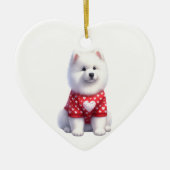 Custom Samoyed Dog Valentine Keramik Ornament (Vorne)