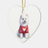 Custom Samoyed Dog Valentine Keramik Ornament (Links)