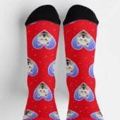 Custom Samoyed Hund Foto auf Red Crew Socken (Oben)