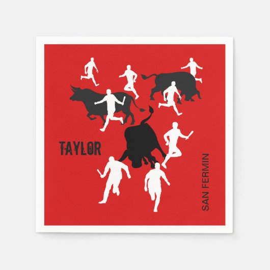 Custom, San Fermin Pamplona, Bull run / encierro, Serviette (Vorderseite)