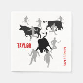 Custom, San Fermin Pamplona, encierro / bull run, Serviette (Vorderseite)