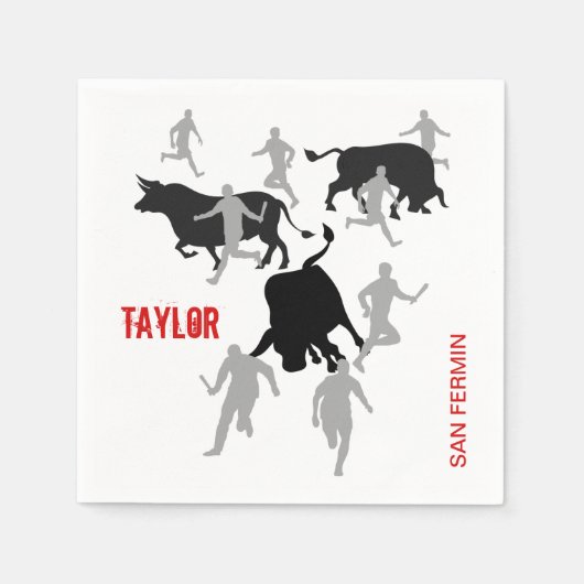 Custom, San Fermin Pamplona, encierro / bull run, Serviette (Vorderseite)