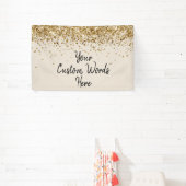 Custom Sand Black Gold Geburtstagsparty Foto Stand Banner (InSitu)