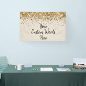 Custom Sand Black Gold Geburtstagsparty Foto Stand Banner (Messe)