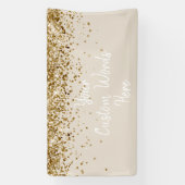 Custom Sand White Gold Birthday Party Photo Booth Banner (Vertikal)