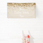 Custom Sand White Gold Birthday Party Photo Booth Banner (InSitu)