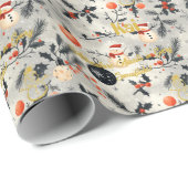 Custom Santa and Snowmen Weihnachten Geschenkpapier (Rolleneckpunkt)